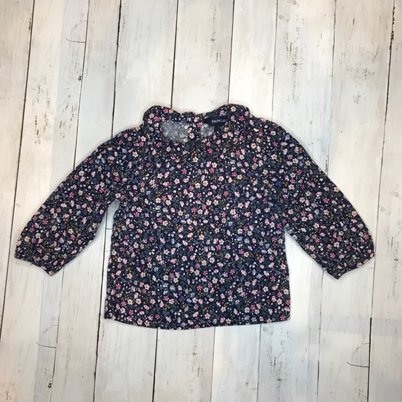 Ralph Lauren Floral Corduroy Baby Girl Top, 12 mo. - Picture 1 of 7